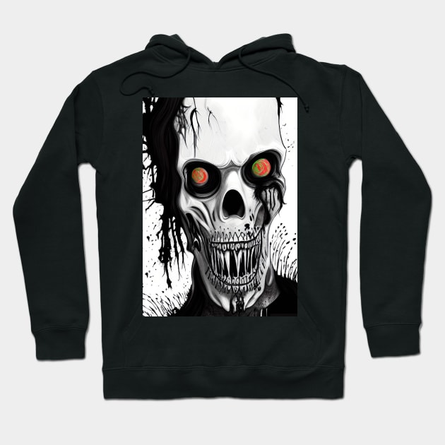 CRAZY RED AND GREEN EYED HALLOWEEN ZOMBIE Hoodie by sailorsam1805